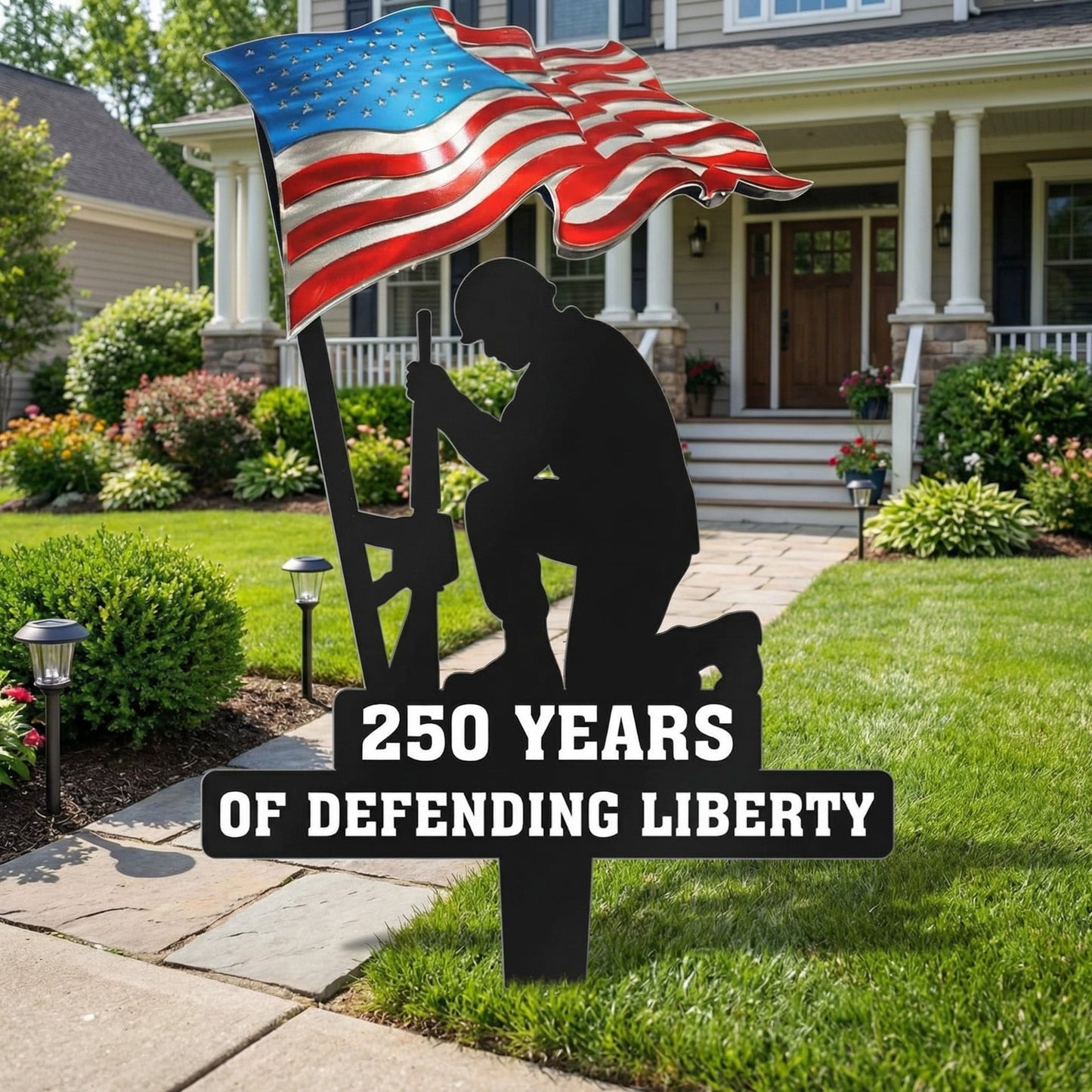 🥇 250 Years of Defending Liberty Metal Garden Stake