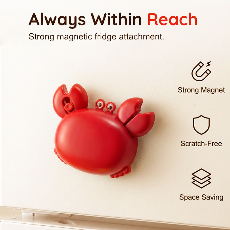 ๐ฆ Multifunctional Magnetic Crab-Shaped Bottle Opener โ Strong magnet & rust-proof โ Catches caps, great for fridge or bar