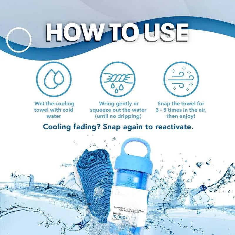 🌞Cooling Bottle - Cold Sweat Towel You Can Use Anywhere, Anytime! Reusable Soft Absorbent Cooling Portable