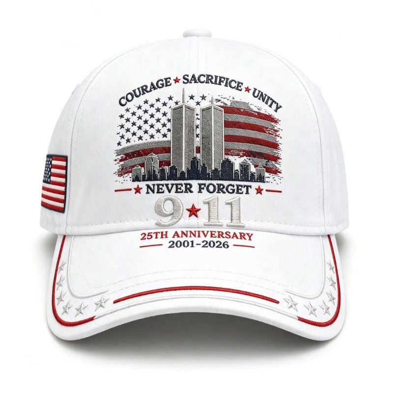 Never Forget 9/11 – 25th Anniversary Memorial Cap | 2001–2026