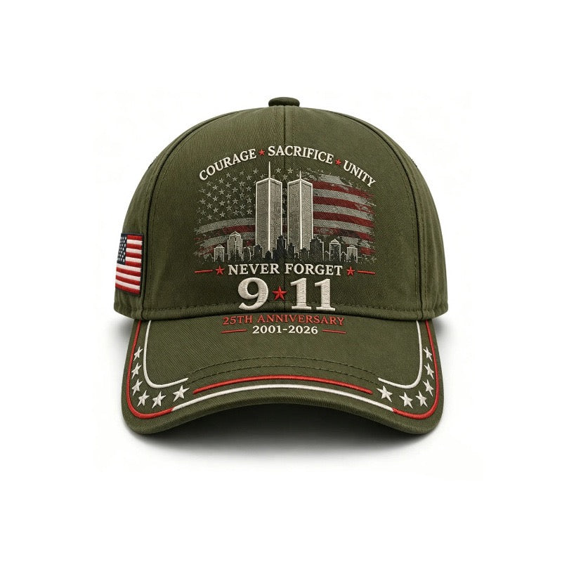 Never Forget 9/11 – 25th Anniversary Memorial Cap | 2001–2026