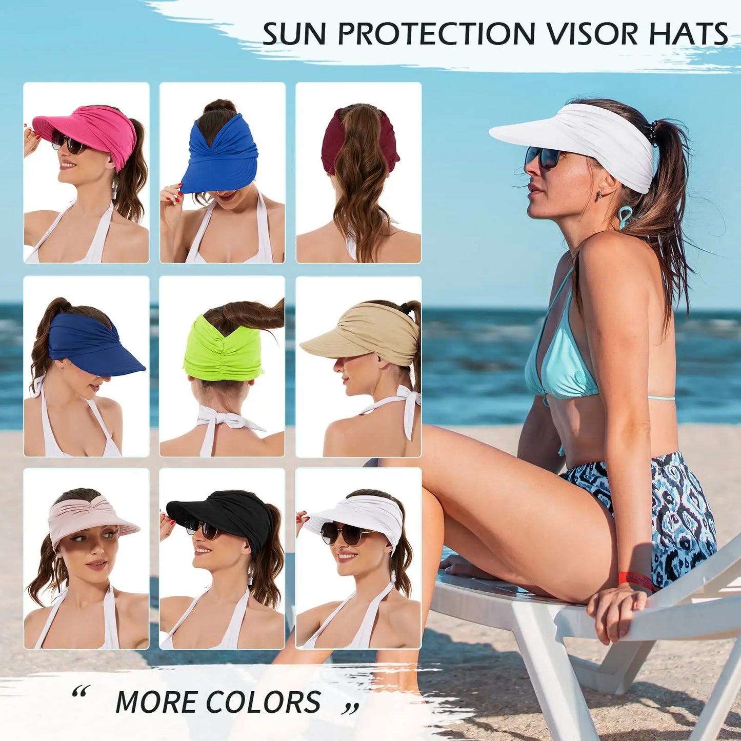 🔥 50% OFF - Women's UPF 50+ UV Protection Sun Visor Hat