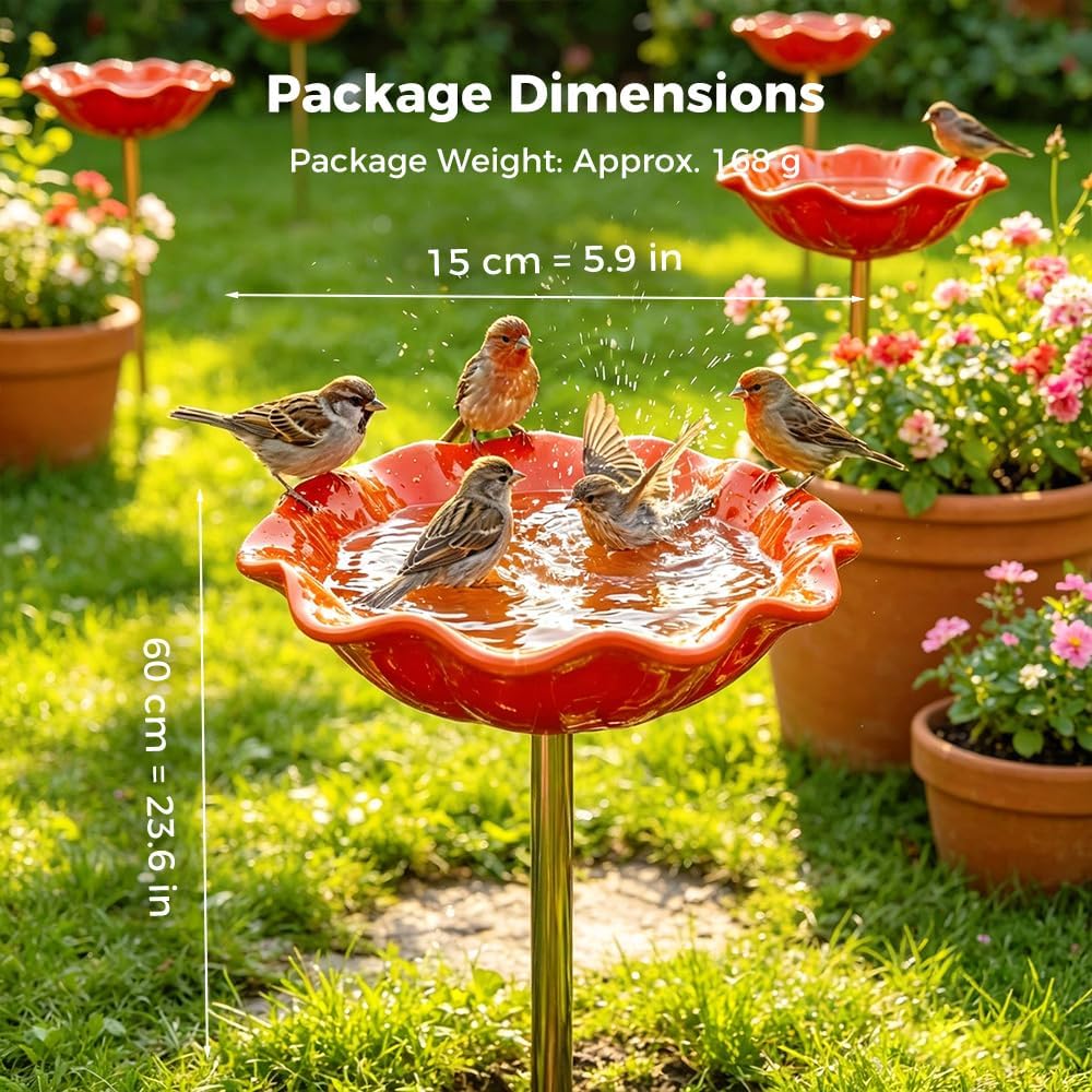 Rovinao™ 🌟Last Day Promotion🎁Handmade Metal Flower Garden Stake Bird Bath