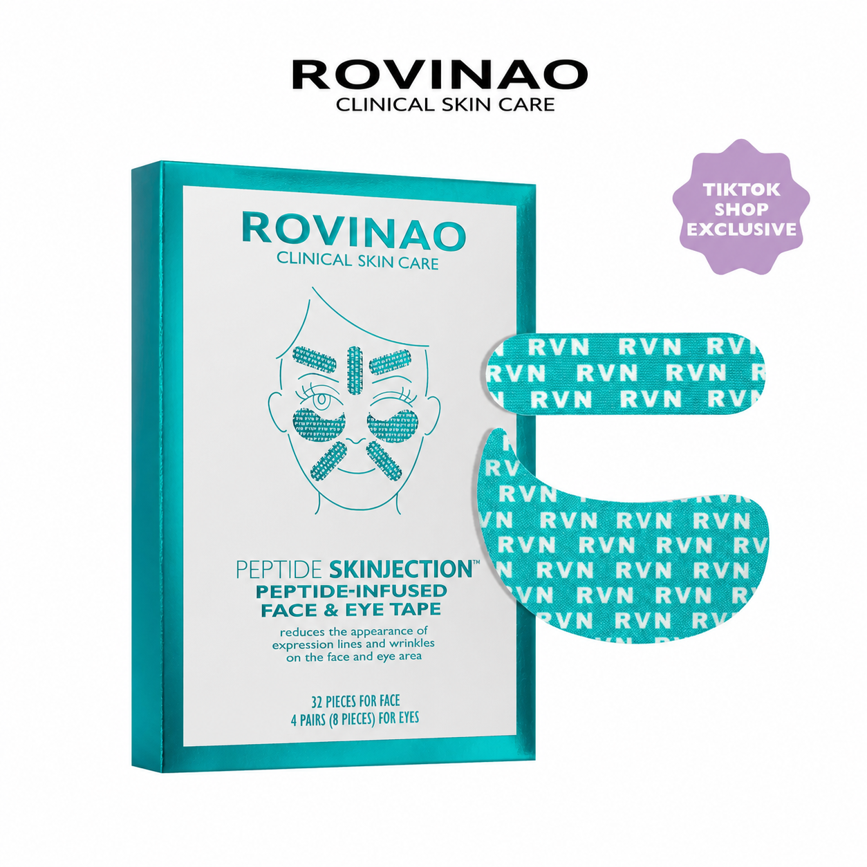 🔥 ROVINAO Peptide Skinjection Peptide Infused Face + Eye Tape