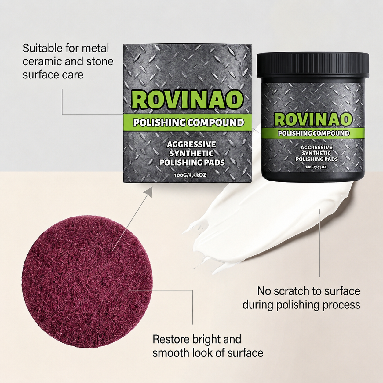 ✨🔧All-in-one polish for surface restoration with polishing cloth🛠️💎