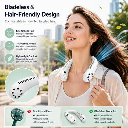 🔥 49% OFF 🍃Portable Neck Fan – Hands-Free Cooling for Hot Summer Days
