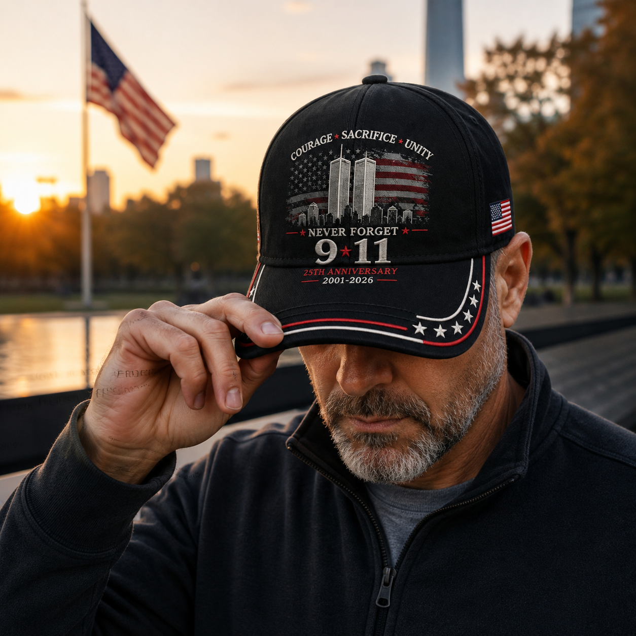 Never Forget 9/11 – 25th Anniversary Memorial Cap | 2001–2026