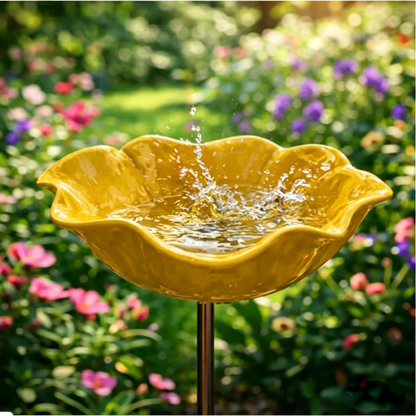 Rovinao™ 🌟Last Day Promotion🎁Handmade Metal Flower Garden Stake Bird Bath