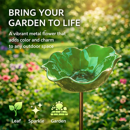 Rovinao™ 🌟Last Day Promotion🎁Handmade Metal Flower Garden Stake Bird Bath