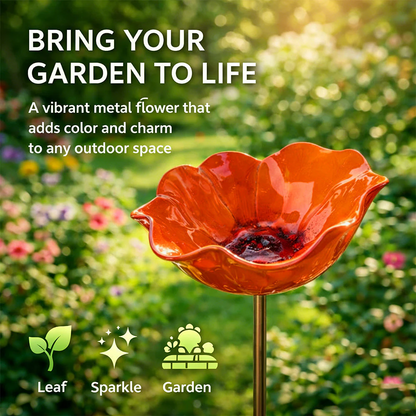 Rovinao™ 🌟Last Day Promotion🎁Handmade Metal Flower Garden Stake Bird Bath