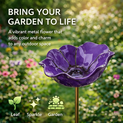 Rovinao™ 🌟Last Day Promotion🎁Handmade Metal Flower Garden Stake Bird Bath