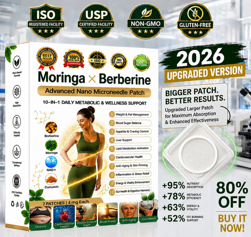 Slimleanlabs® Moringa · Berberine × NAD+ 10-in-1 Advanced Nano Microneedle Patch 𝑬𝒗𝒐𝒍𝒖𝒕𝒊𝒐𝒏 𝑽𝟐