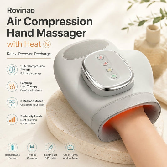 Rovinao Air Compression Hand Massager With Heat