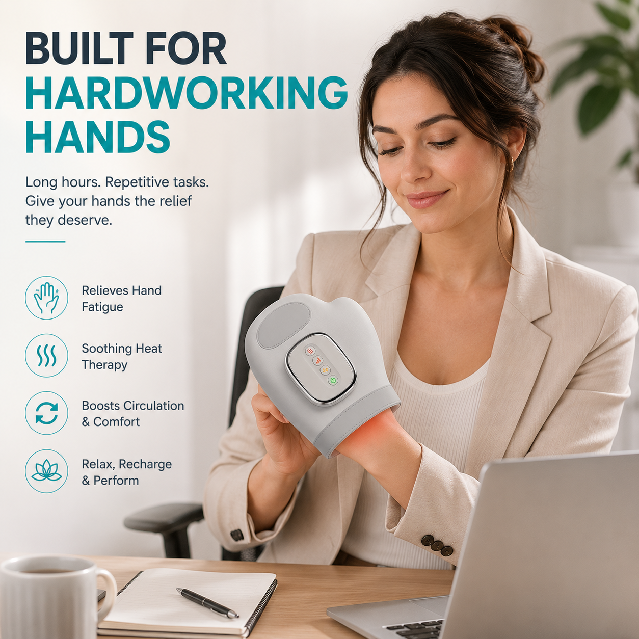Rovinao Air Compression Hand Massager With Heat